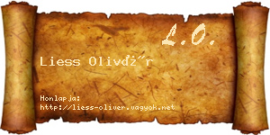 Liess Olivér névjegykártya