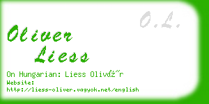 oliver liess business card